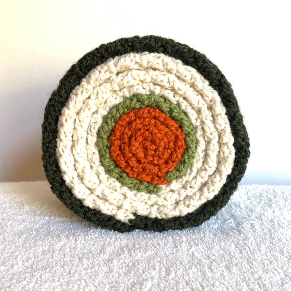 Crochet Sushi Scarf 100% Wool Handmade